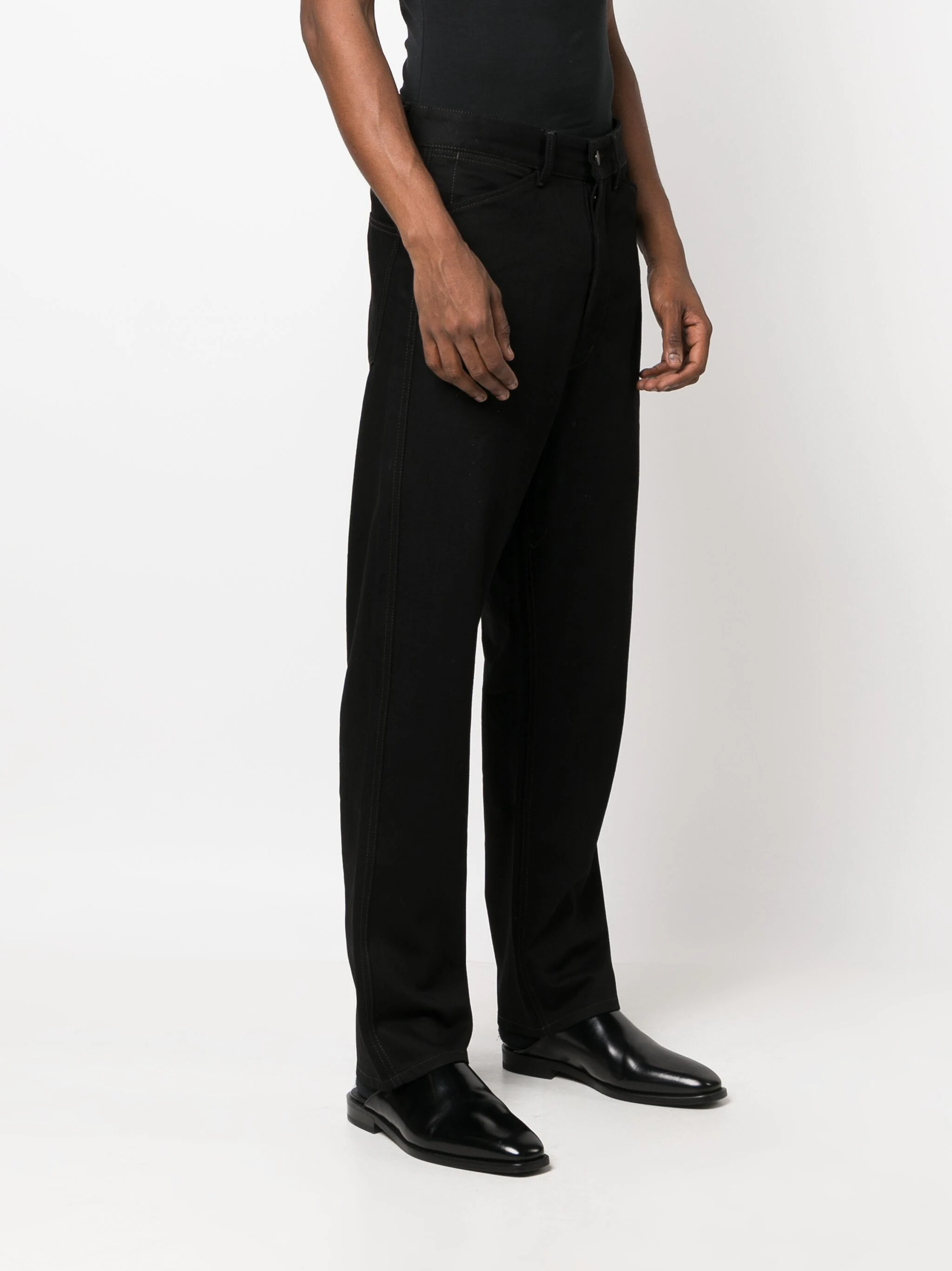 Black Curved 5 Pocket Pants in Heavy Denim | LEMAIRE