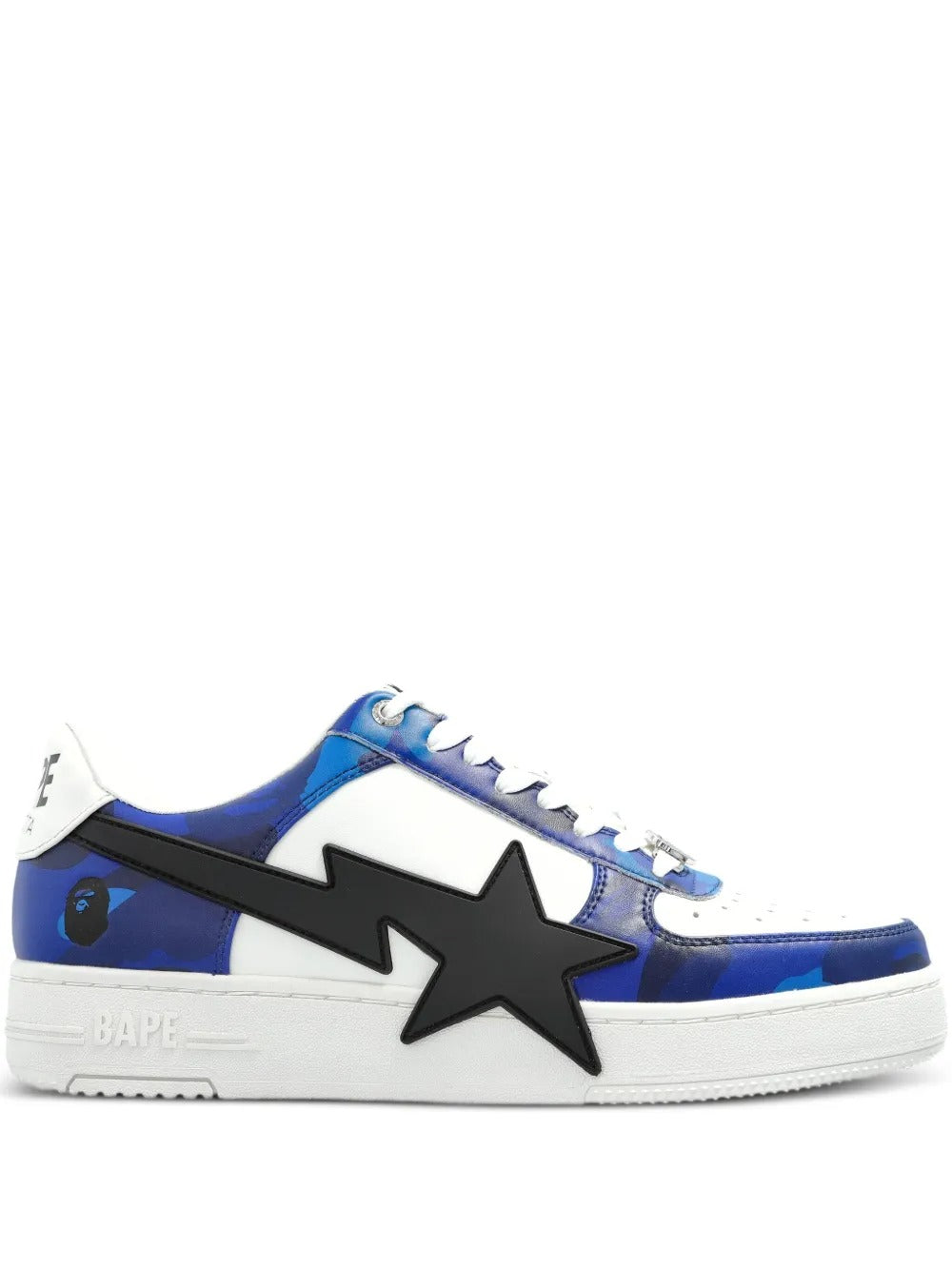 Blue sneakers, front view