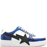 Blue sneakers, front view