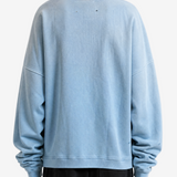 Blue hoodie, full body view