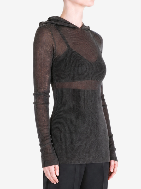 Brown top worn by a person, showing the top fit