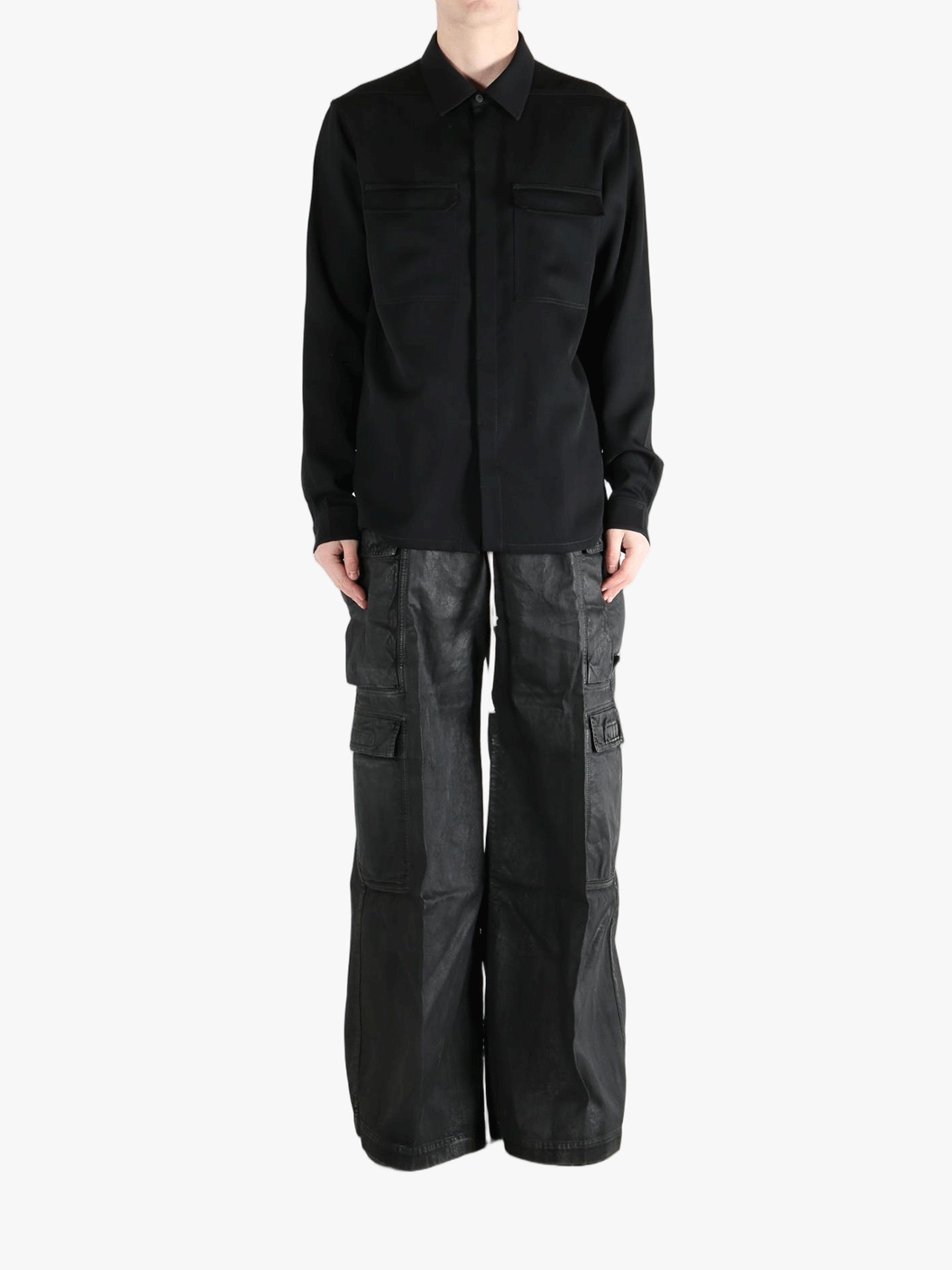 Black shirts, full body view