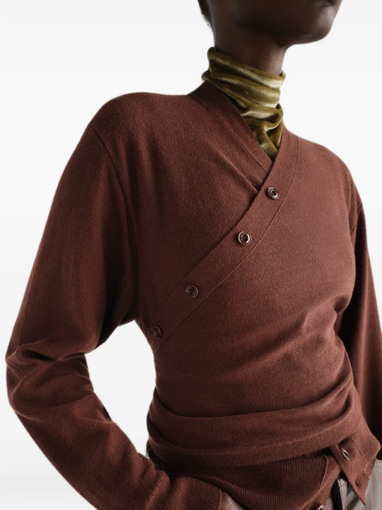 Burgundy top worn by a person, showing the top fit