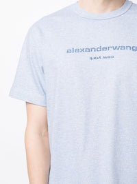 ALEXANDER WANG Women Short Sleeve Glitter Wash & Puff Logo Tee