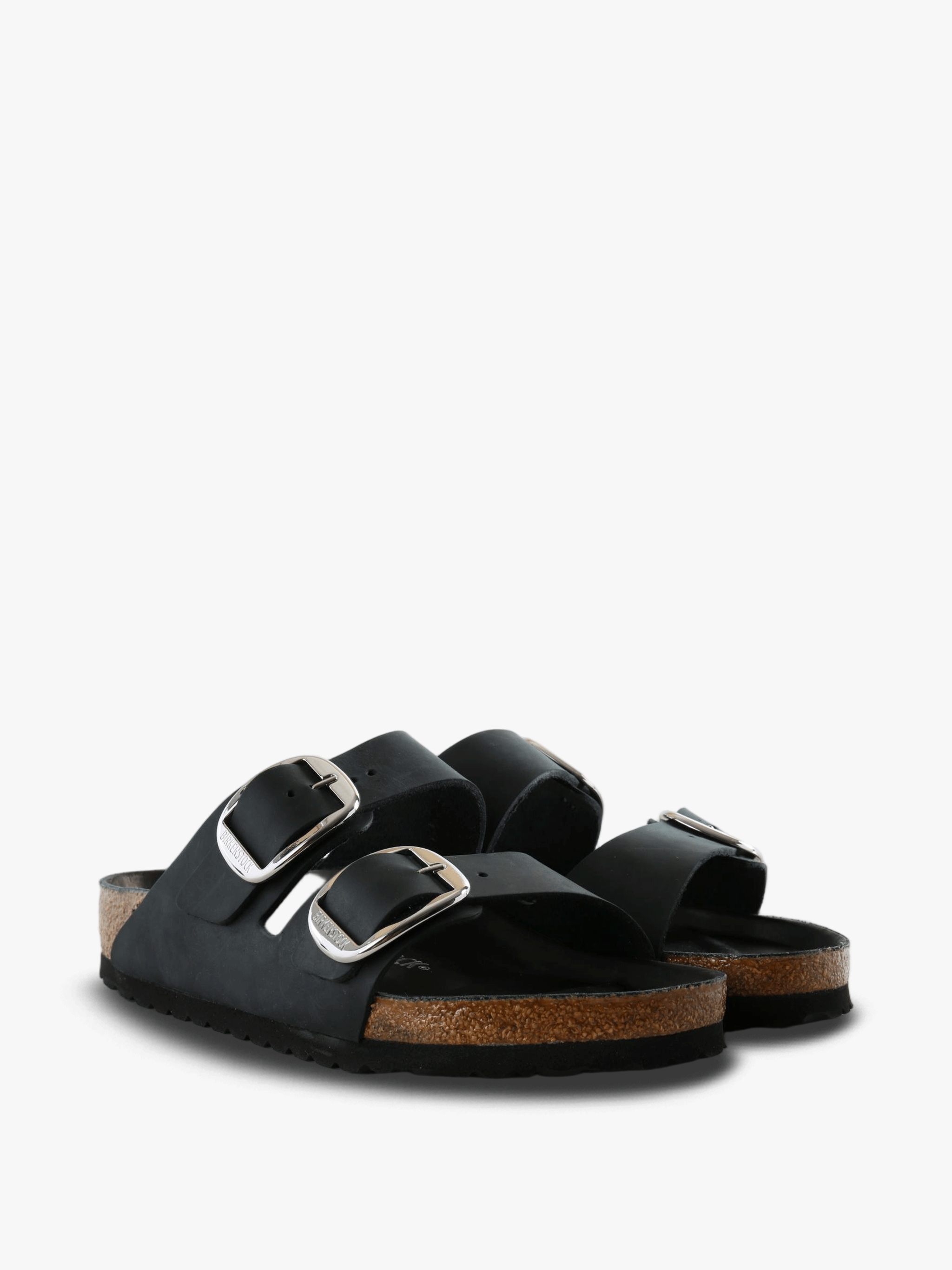 Black sandals, front view