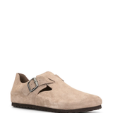 Tan shoes, side view