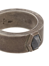 PARTS OF FOUR Sistema Ring (Fancy Setting, Black Hex Diamond, 1.05 CT, 9mm, DA+BLKDIA)