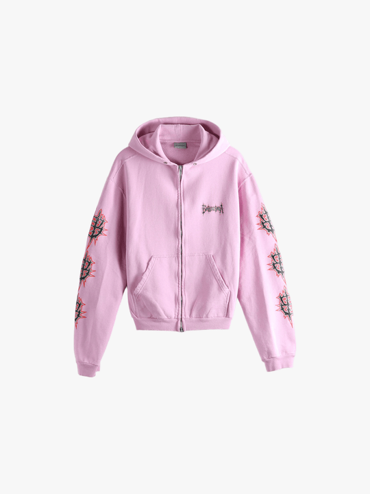 Pink hoodies, front view