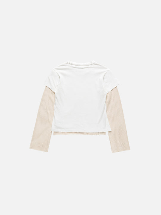 White t-shirt, back view