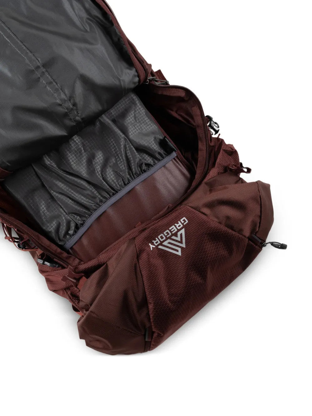 Close up of Burgundy bag, showing detail