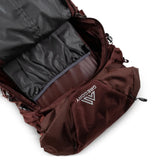 Close up of Burgundy bag, showing detail