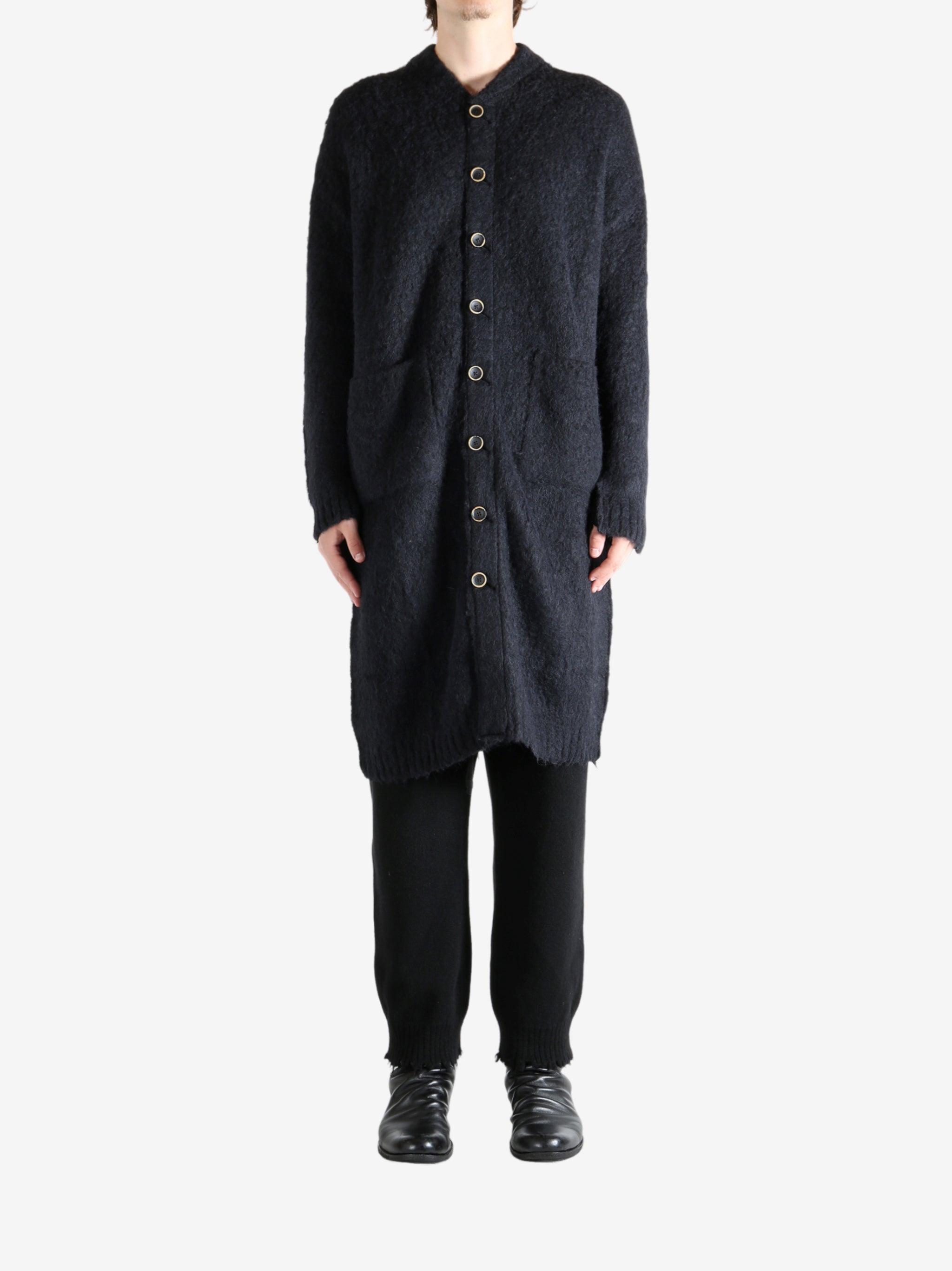 Black coat, full body view