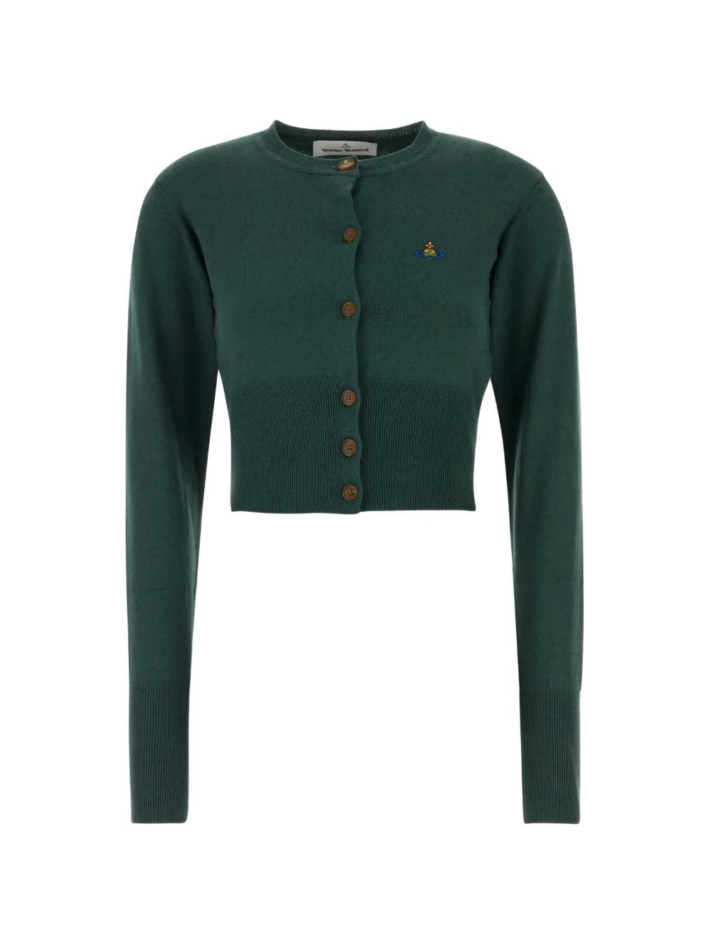 Green knitwear, front view