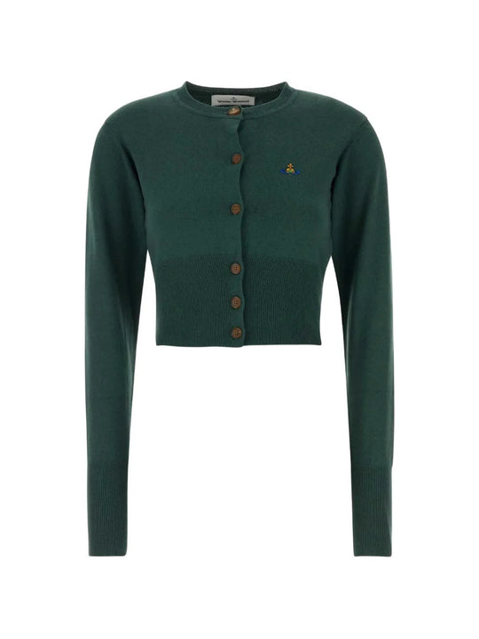 Green knitwear, front view