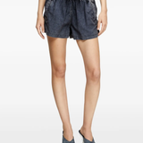 Blue shorts worn by a person, showing the shorts's fit