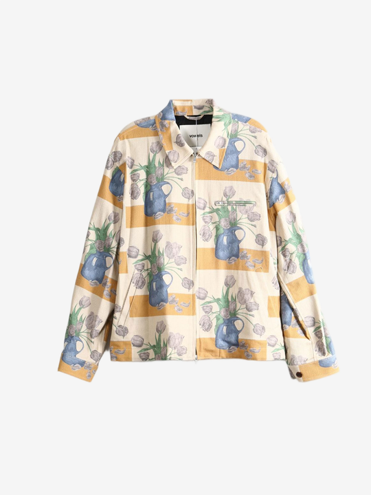 Tan jacket, front view