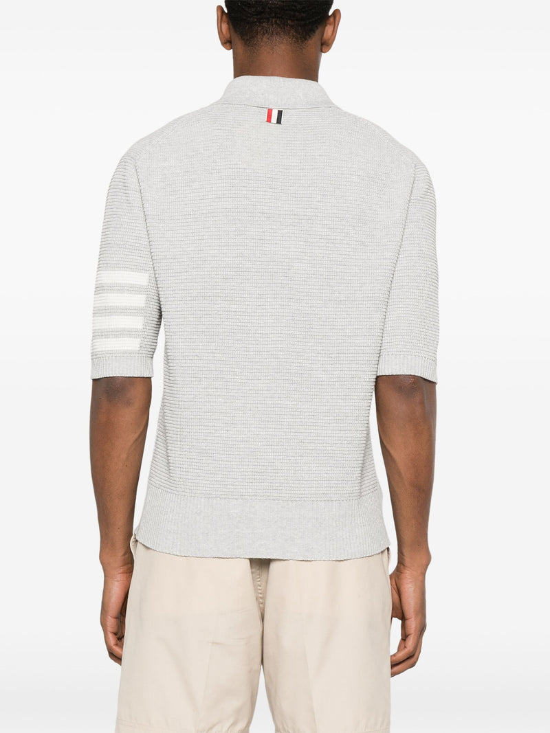 THOM BROWNE - Men Textured Stitch Polo Tee