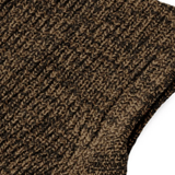 Close up of Brown hoodie, showing texture of the 88% cotton/ 12% polyester fabric