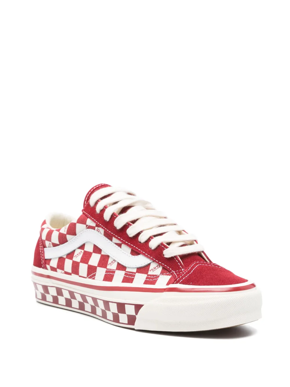 Red shoes, side view