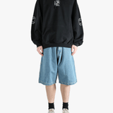 Black sweats-hoodies, full body view