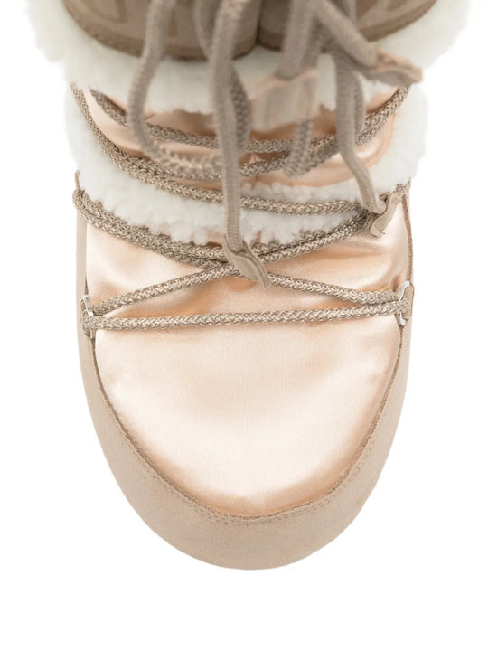 Tan boots, front view