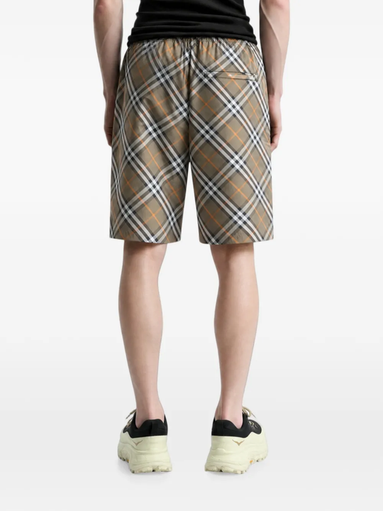 Brown shorts, full body view
