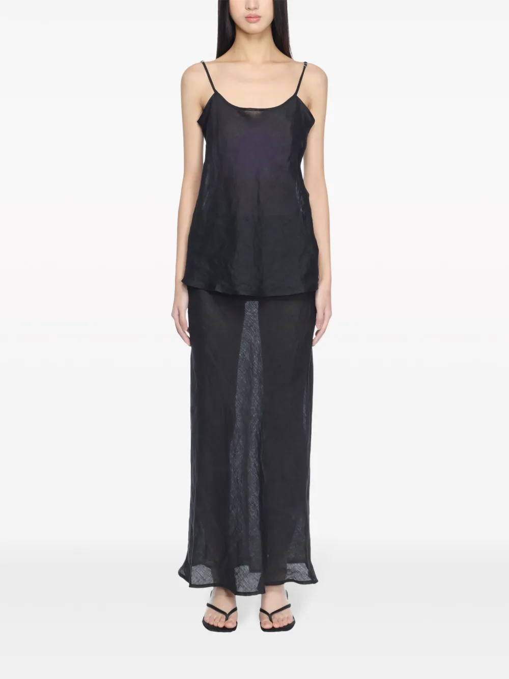 Black skirt, full body view