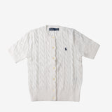 White cardigan, front view