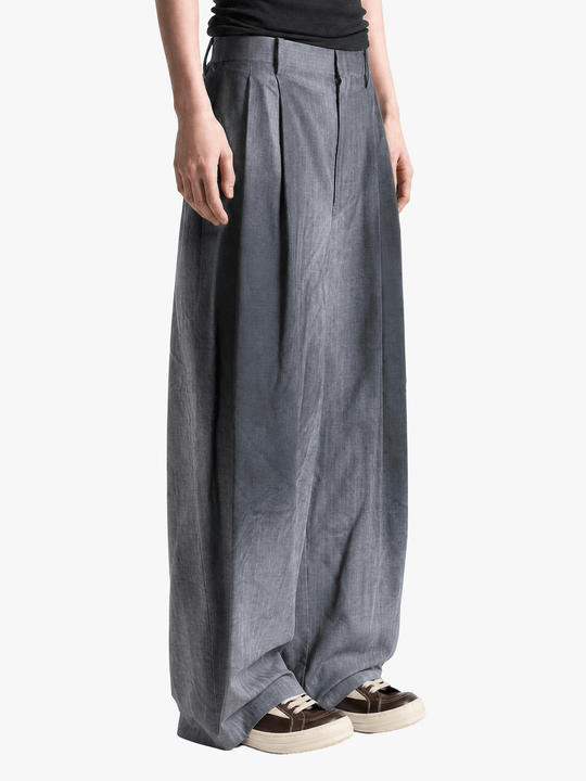 Grey pants, full body view