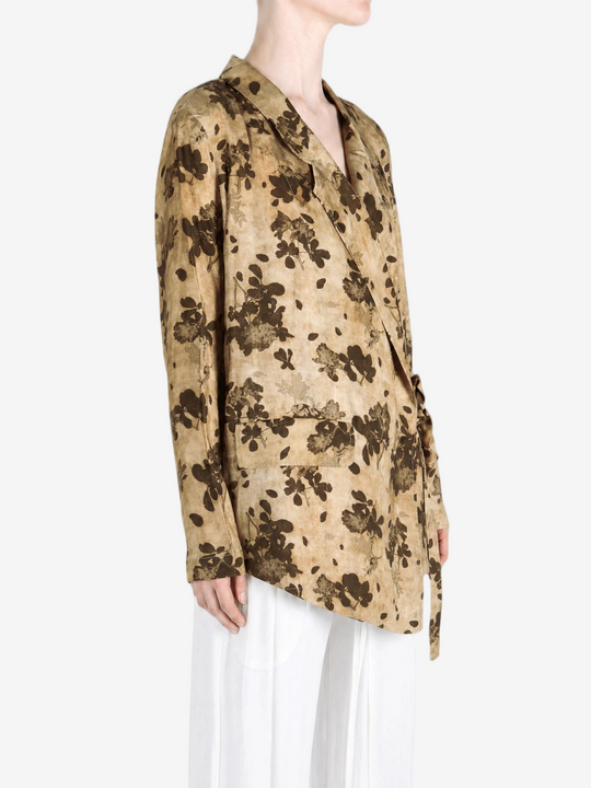 Tan jacket worn by a person, showing the jacket fit