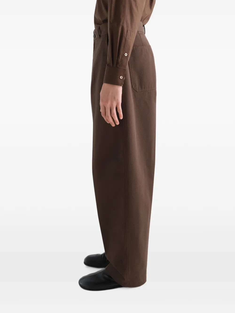 Brown pants, full body view