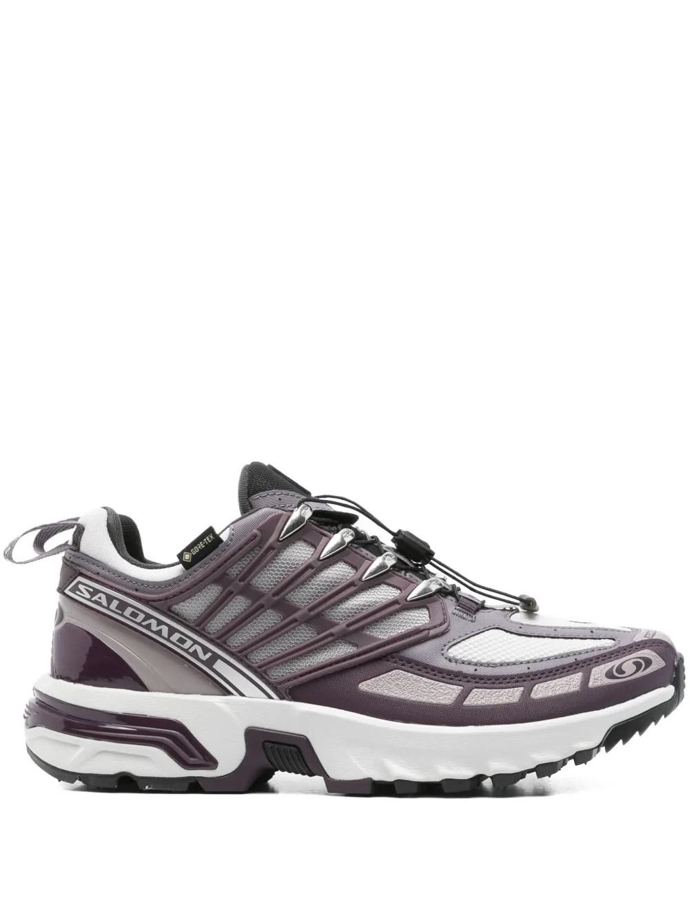 Purple sneakers, front view