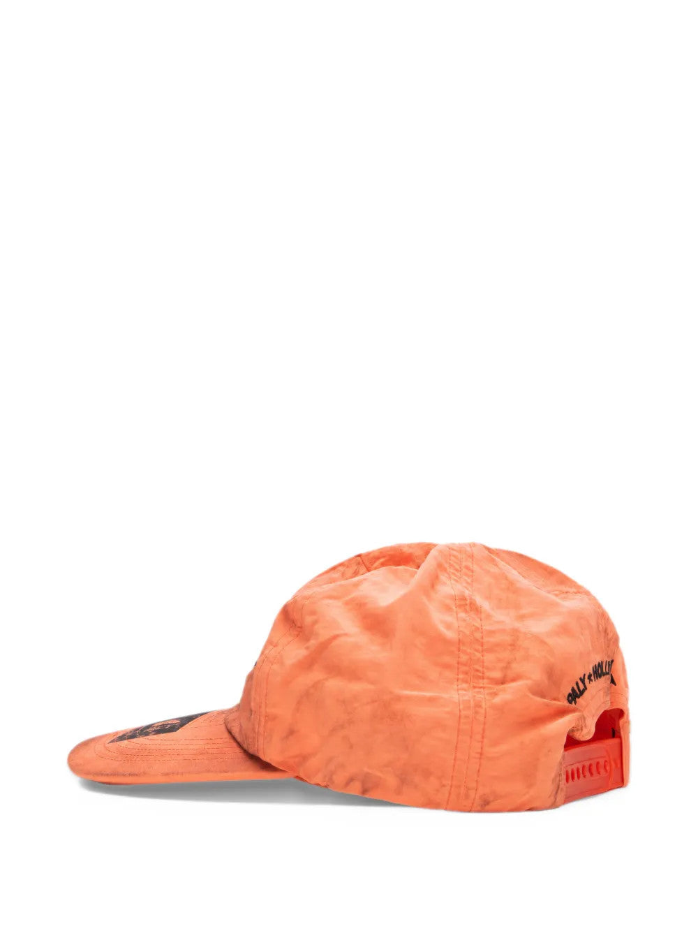Orange hat, back view