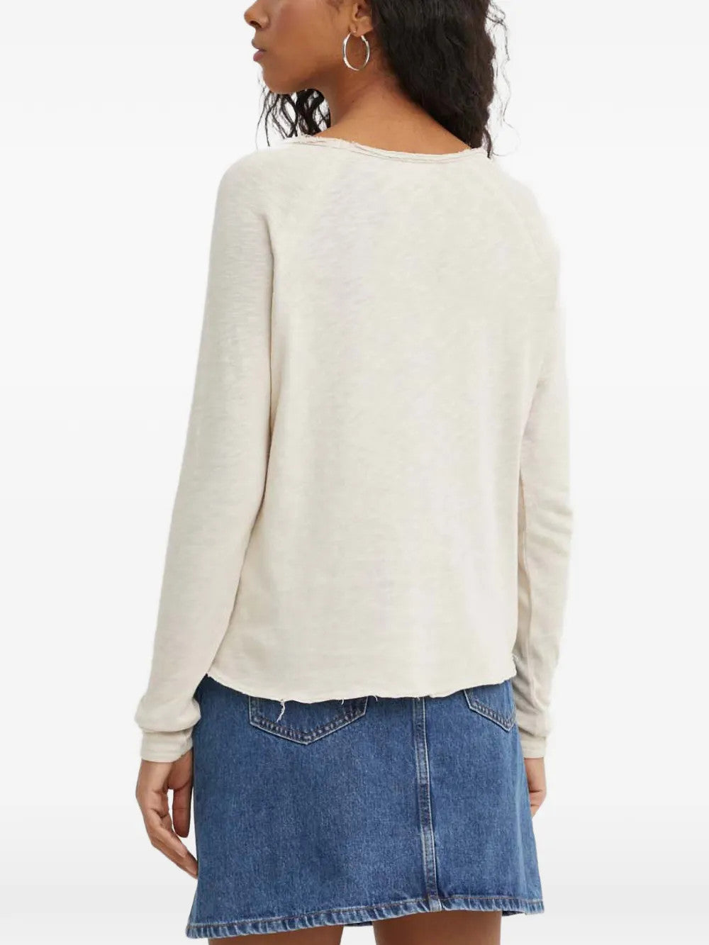 Tan t-shirt, full body view