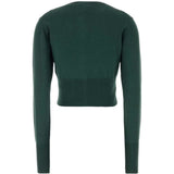 Green knitwear, back view