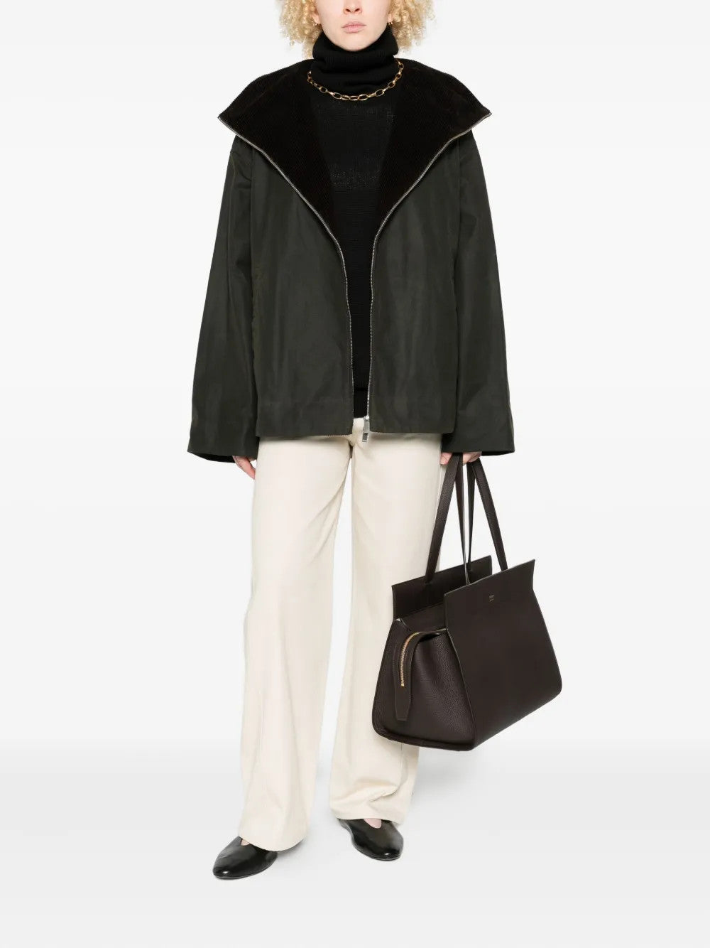 Green jacket, full body view