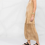Tan skirts, full body view