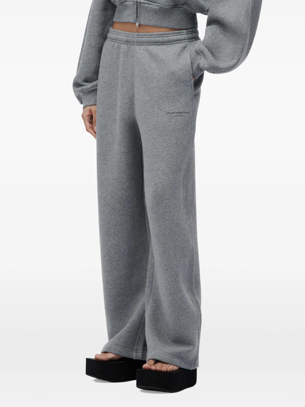 Grey pants, full body view
