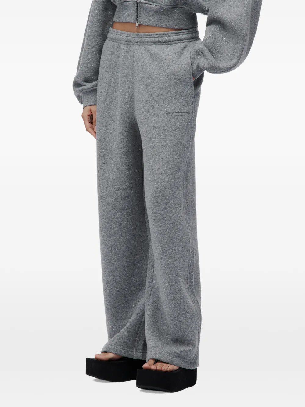 Grey pants, full body view