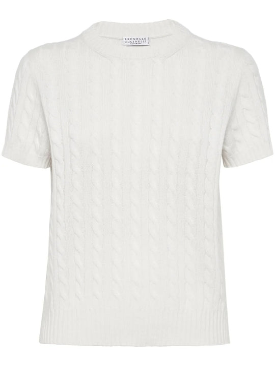 White knitwear, front view
