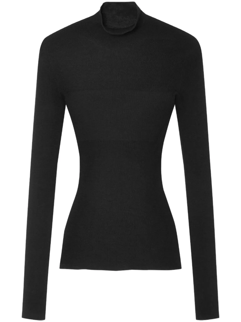 VERSACE - Women Merinos Seamless Ribs Knit Sweater