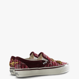 Burgundy shoes, side view