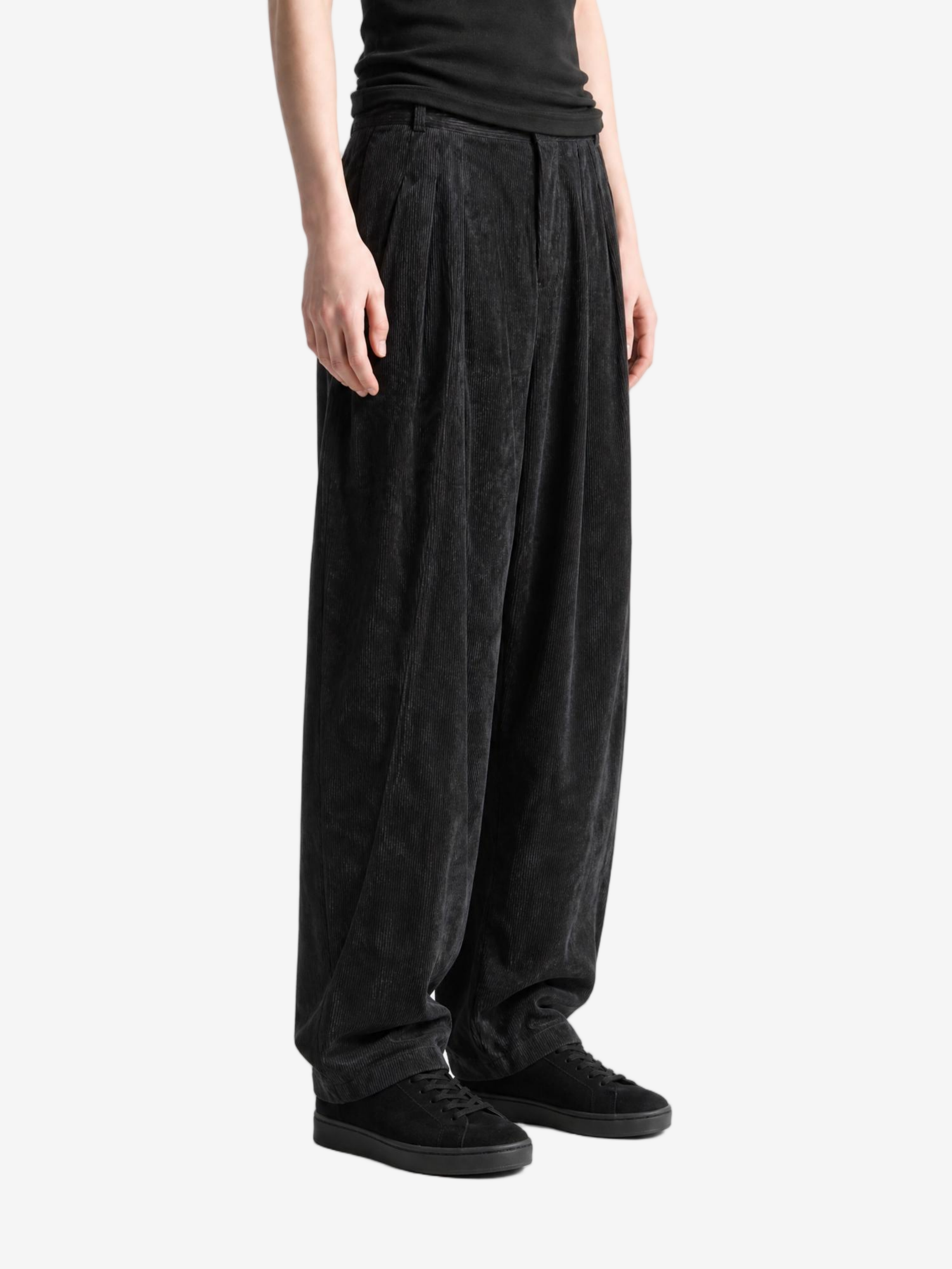 Black pants, full body view
