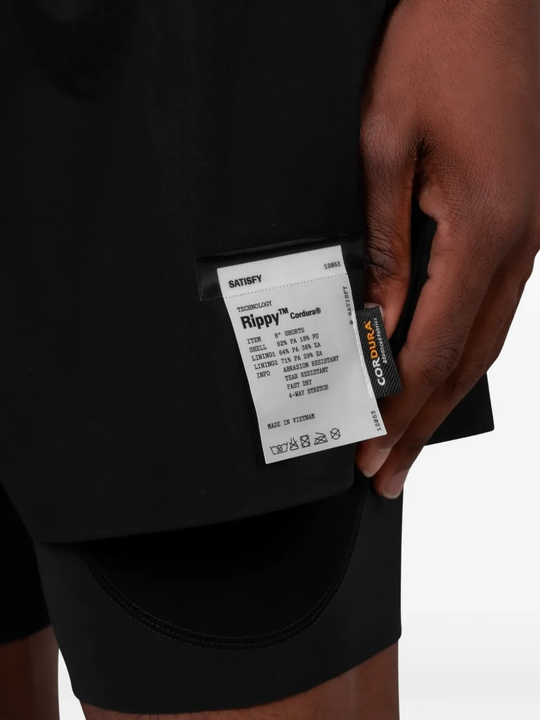 Black shorts worn by a person, showing the shorts fit