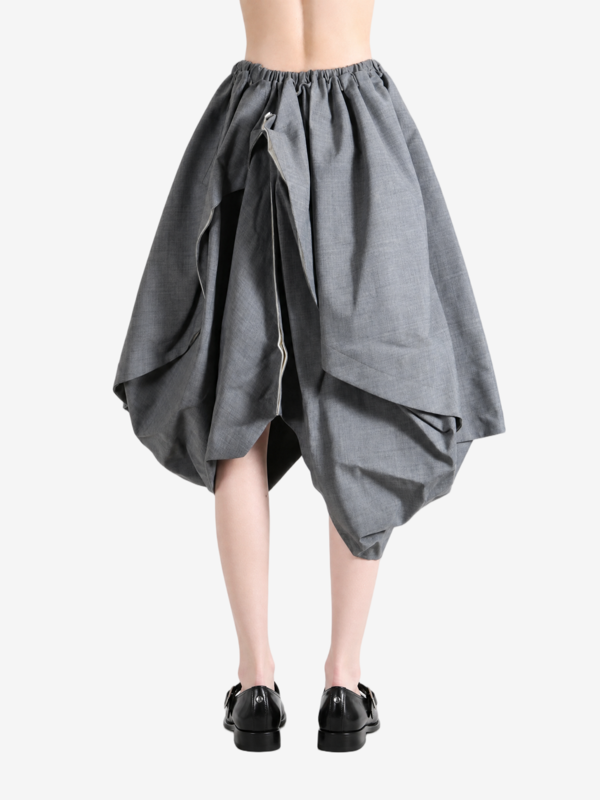 Grey skirt, full body view