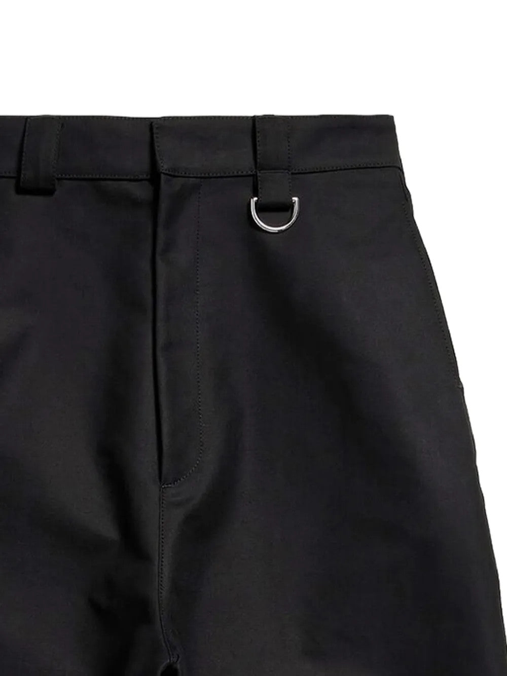 Close up of Black pants, showing texture of the 100% cotton fabric