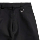 Close up of Black pants, showing texture of the 100% cotton fabric
