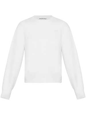 T BY ALEXANDER WANG - Women Embroidered Logo Relaxed Crewneck Pullover