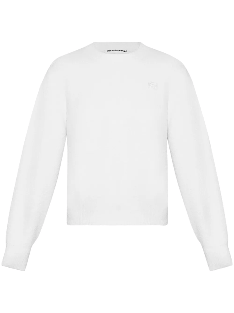 T BY ALEXANDER WANG - Women Embroidered Logo Relaxed Crewneck Pullover