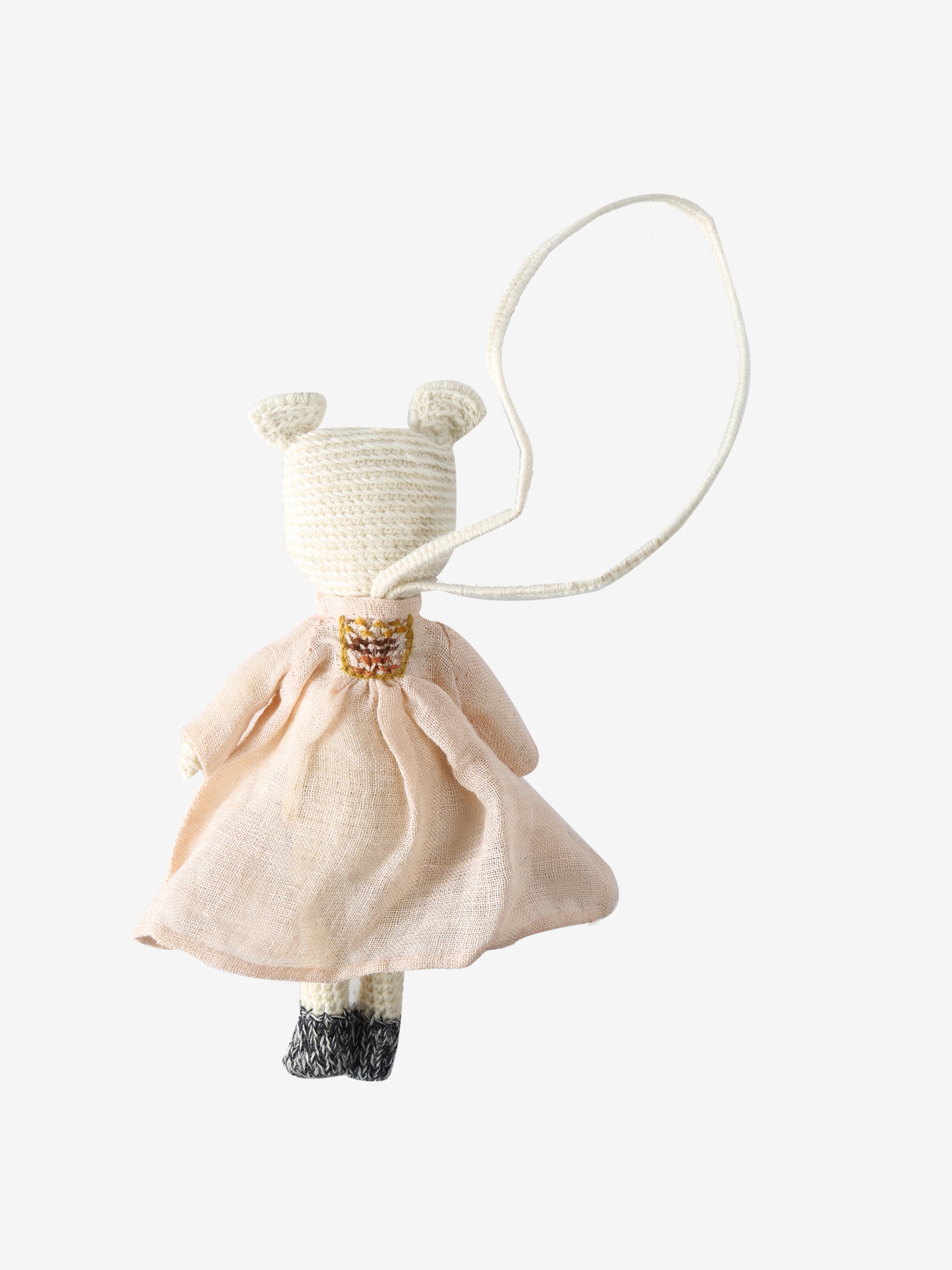 White doll, back view